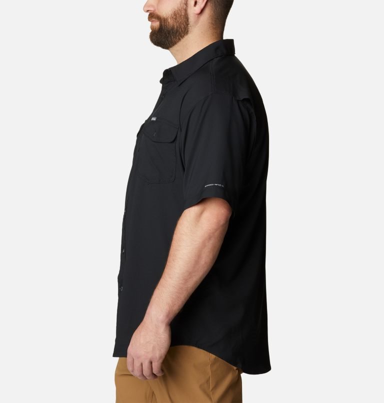 Men's Columbia Utilizer II Solid Short Sleeve Shirts Black | Plus Size CA-Q0L16